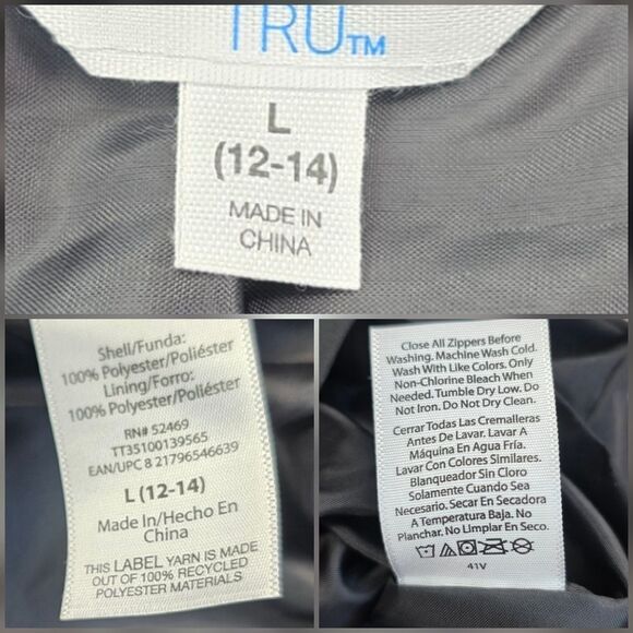 🩵NWT Black Anorak Lightweight Hooded Rain Jacket Large - Picture 12 of 14